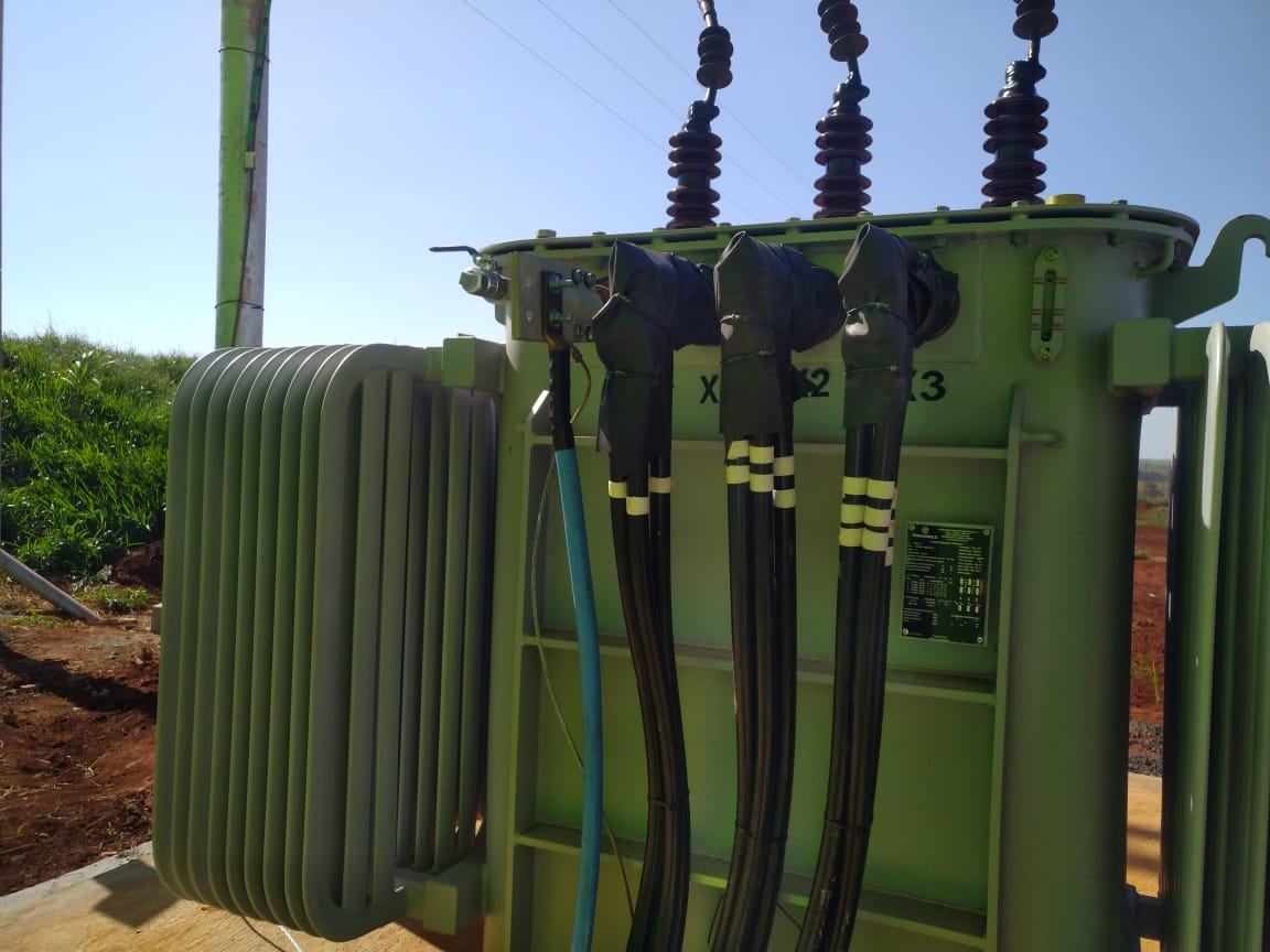 Montagem de transformador de 1000 KVA para irrigação