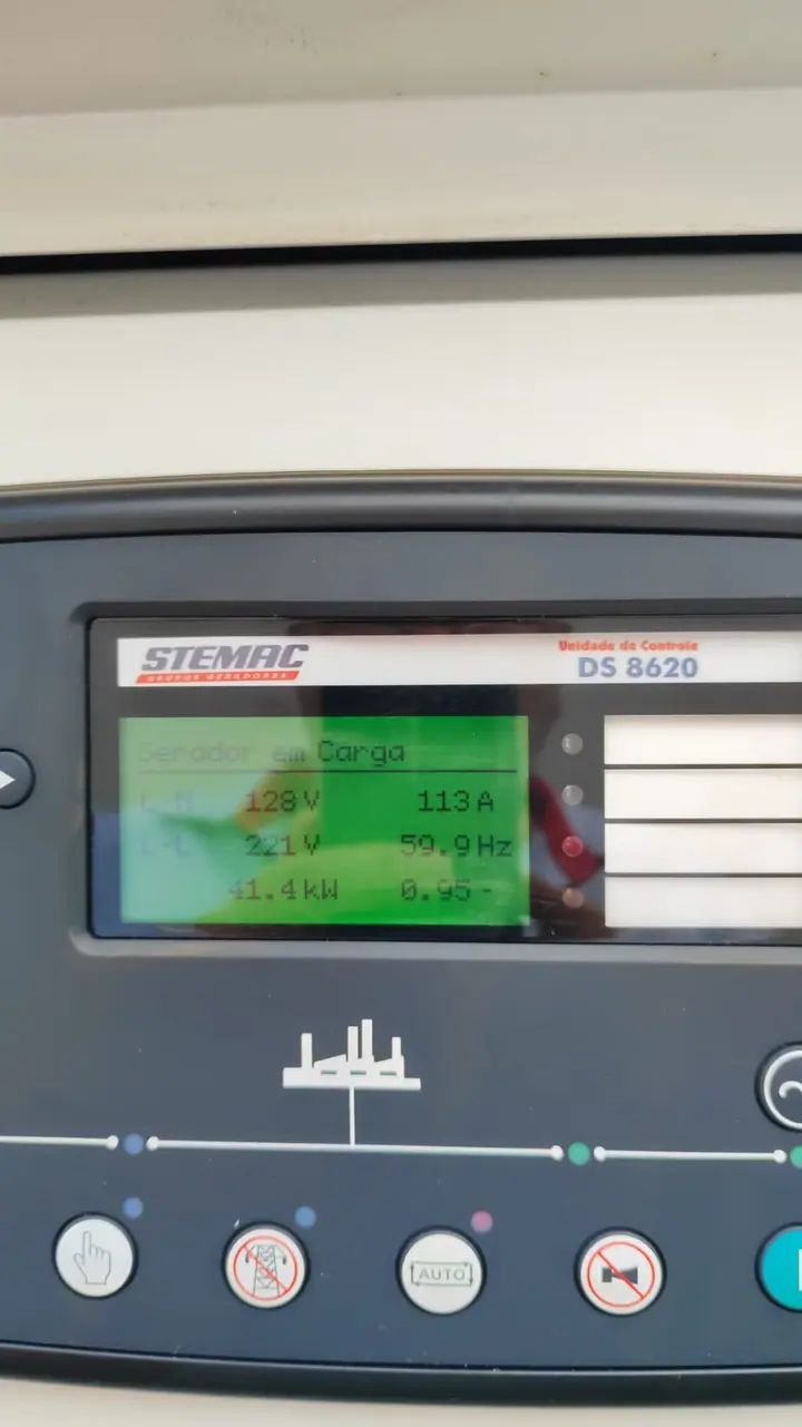 Display de monitoramento de carga em gerador